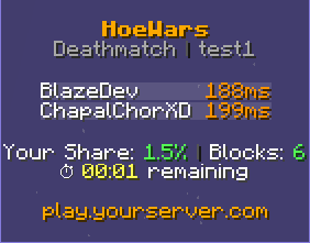 The in-match tab list header and footer