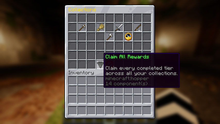Hovering the Claim All button, which claims every completed tier across all collections at once